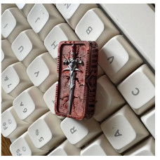 3D Resin Hand-Painted Sword Keycaps for Mechanical Keyboards - ABS Material, OEM Height, Suitable for Capslock and Blackkeys - Perfect for Gaming and Customization - Copper Sword